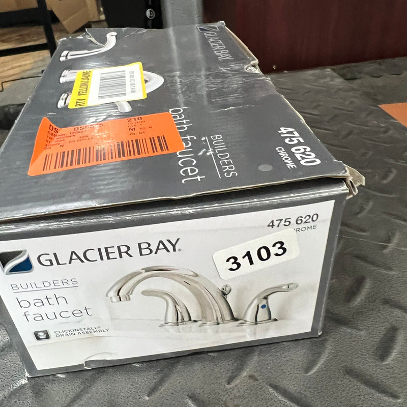Glacier Bay 8in Widespread 2-Handle High-Arc Bathroom Faucet Chrome SEE DETAILS