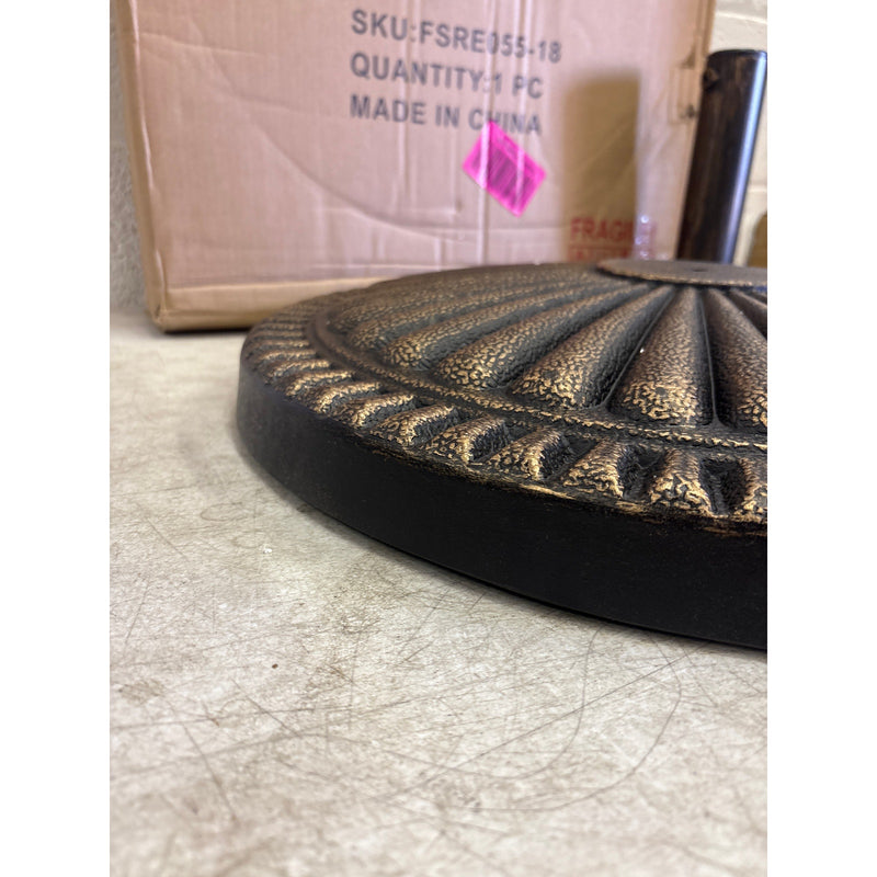 Flame&Shade 40lb Heavy Duty Round Base Stand Outdoor Patio Table Umbrella Bronze