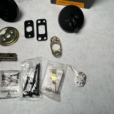 Kwikset Uptown Deadbolt Keyed One Side Round, SmartKey Matte Black SEE DETAILS