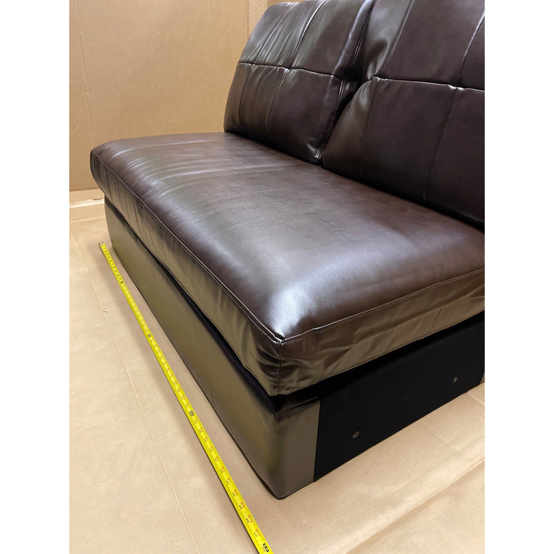 46 x 29 x 27" Sectional Piece, Love Seat, Floor Seat, No Feet, Brown Leather