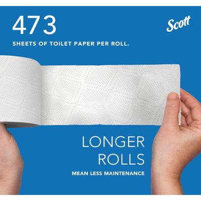 80 Rolls Scott Professional Toilet Paper 2-Ply 100% Recycled Fiber Standard Roll