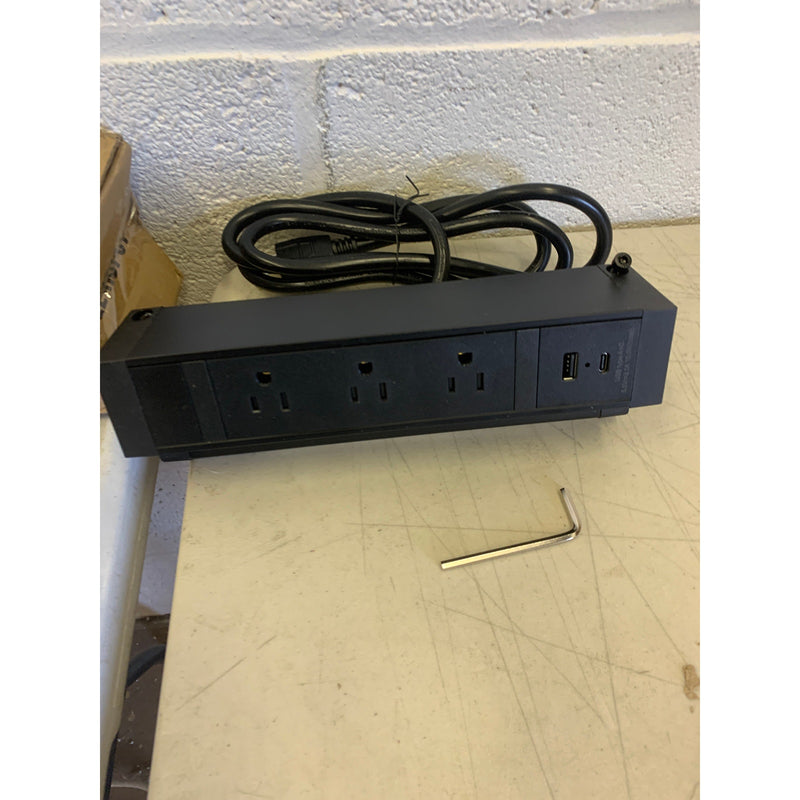 Flexispot Clamp Power Strip With USB PS09B 3 Outlet USB Type A & C Black