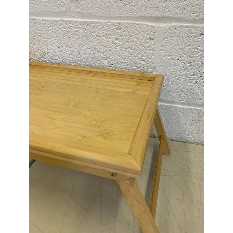ZJYOUZHU Bamboo Tray Table with Folding Legs, Food Tray, TV Table, Brown