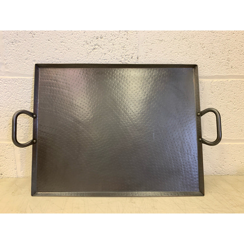 HEAVYDUTY METAL SERVING/OTTOMAN TRAY WITH HANDLES 19" x 15"