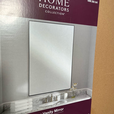 Home Decorators 26" W x 38" H Rectangular Floating Vanity Mirror Framed Black