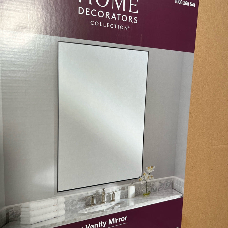Home Decorators 26" W x 38" H Rectangular Floating Vanity Mirror Framed Black