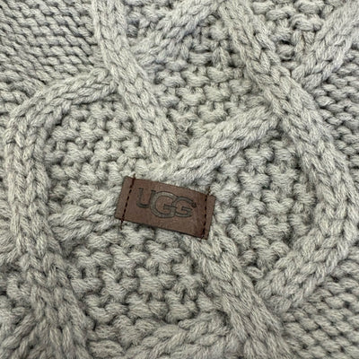 UGG Pet-Classic Cable Knit Dog Sweater Size Large 14-16" Collar - Gray