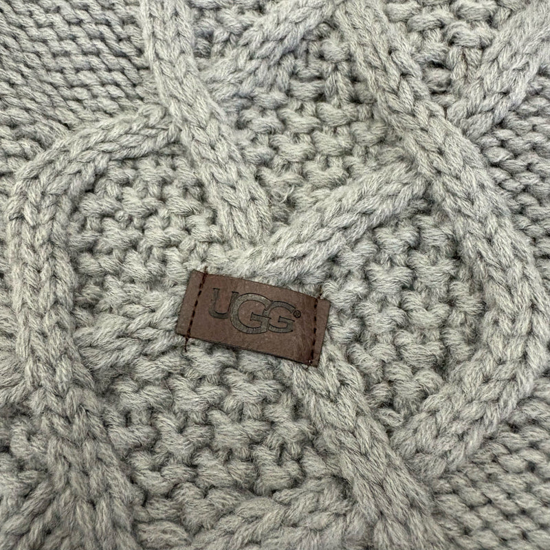 UGG Pet-Classic Cable Knit Dog Sweater Size Large 14-16" Collar - Gray