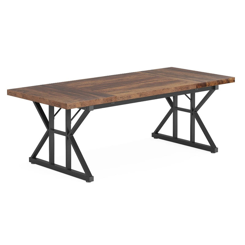 Tribesigns Wood Dining Table, Farmhouse 71" x 30" Kitchen Table for 6 People