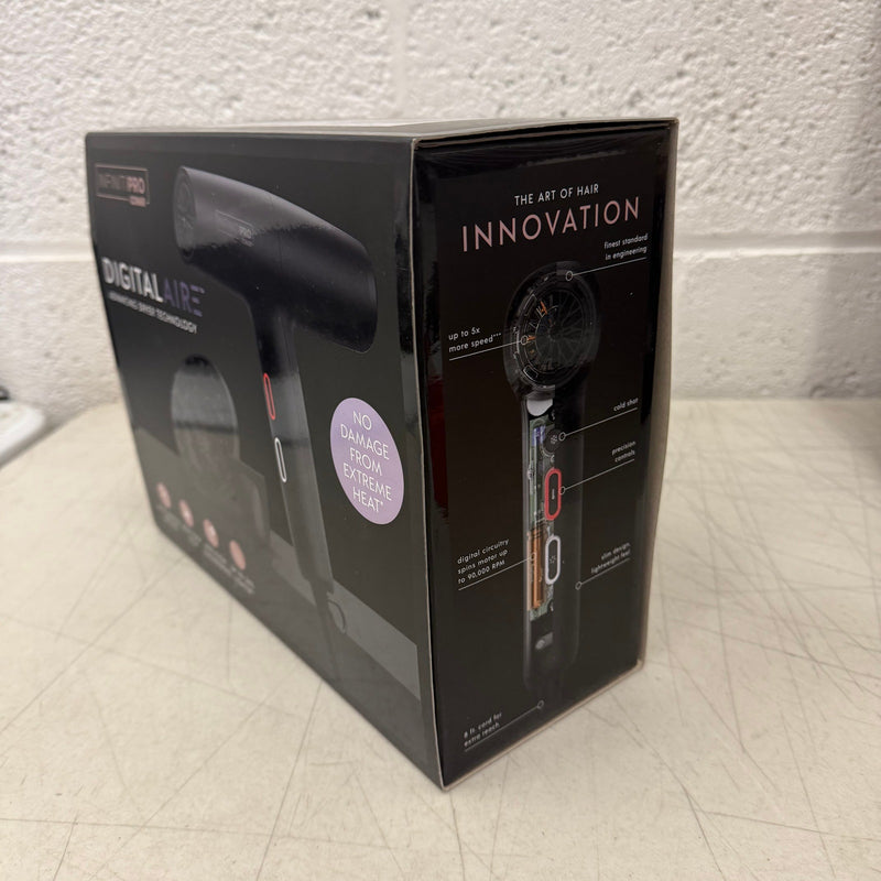 INFINITIPRO by CONAIR DigitalAIRE Hair Dryer w Diffuser; 3 Heats & Speeds- Black