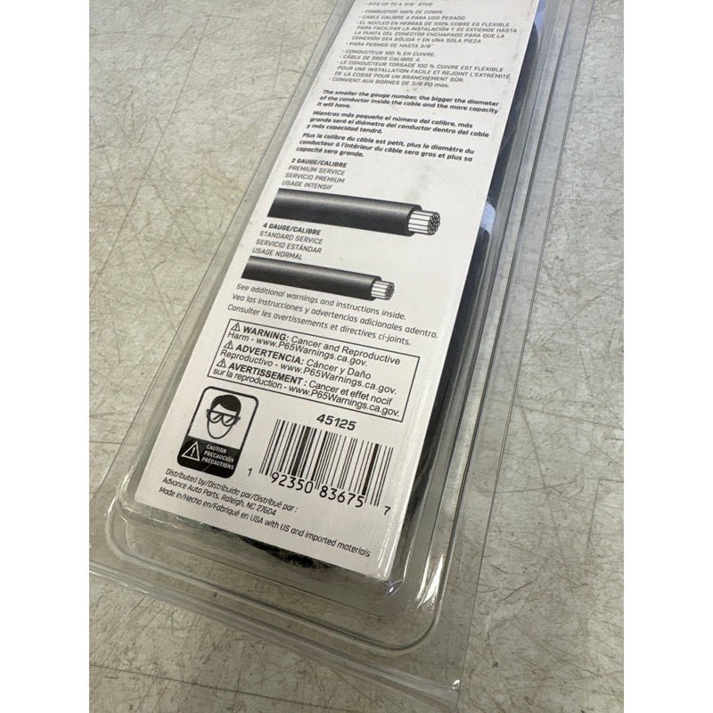 DieHard Battery Cable Top Post 36" Long 4 Gauge Positive/Negative Terminal 45125
