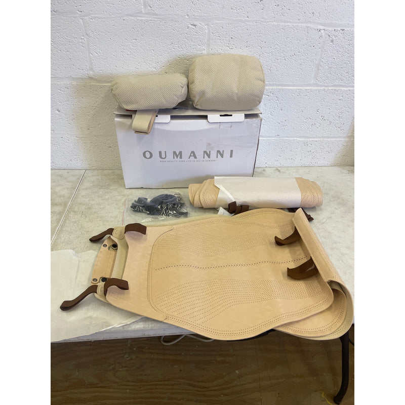 OUMANNI Seat Covers Universal Fit Breathable Suede 2 Front Seat/Headrest Beige