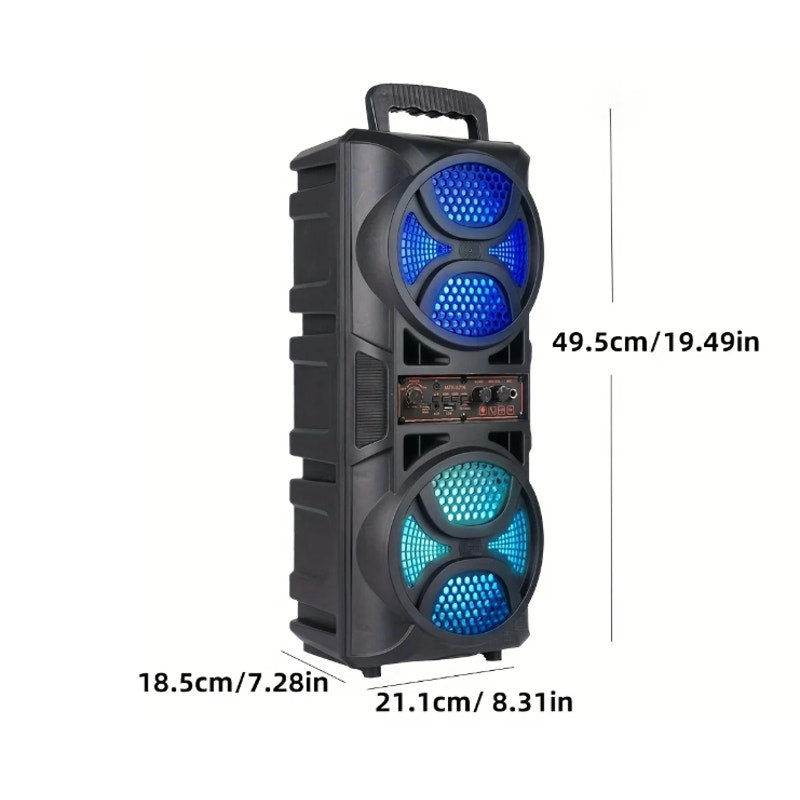 LED Lighting Bluetooth Portable Speaker Karaoke Machine - Black MZS-6216