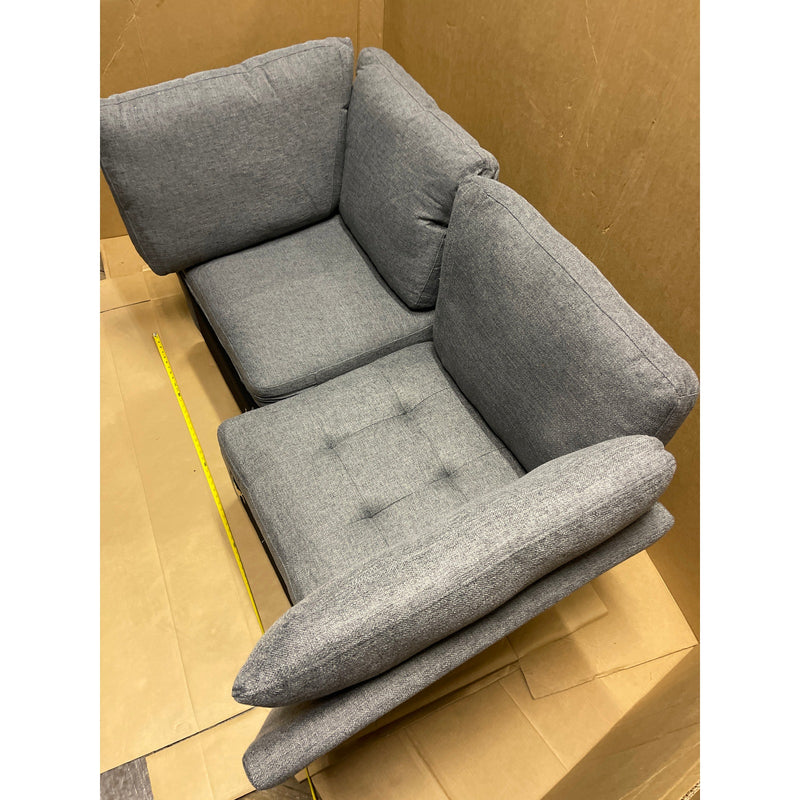 Set-of-2 33 x 36 x 36" Love Seat, Corner Chairs, Living Room Furniture, Gray