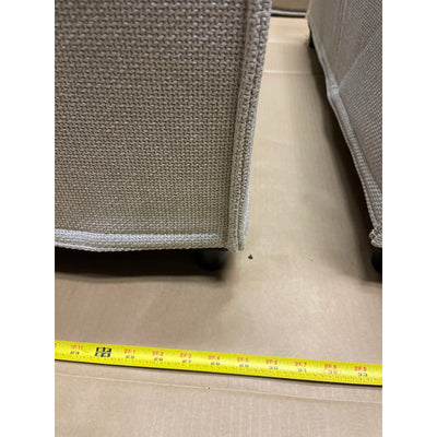 28 x 28 x 16" H Set-of-2 Ottomans w Legs, Living Room Furniture, Beige