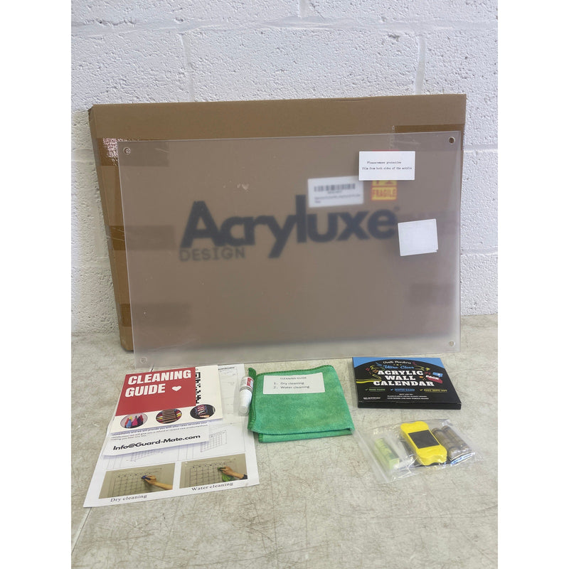 24"x16" Guardmate Blank Acrylic Dry-Erase Board Clear, Wall-Mount with Markers