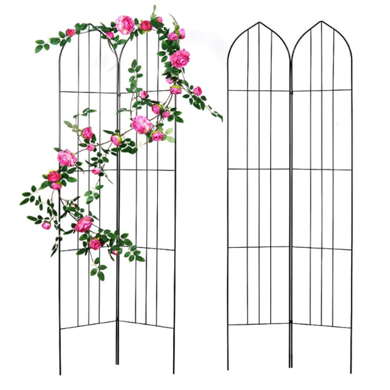 SCENDOR 6-Pack Garden Trellis for Vines and Climbing Plants Outdoor - Black