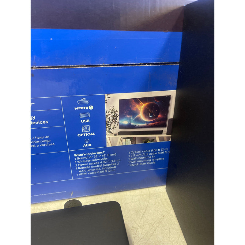 Onn. 32" 2.1 Soundbar with 2 Speakers & Wireless Subwoofer, Bluetooth, 480 Watt