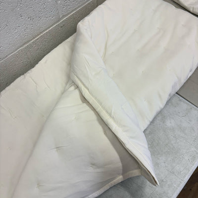 Mainstays Queen Comforter w 2 Pillow Shams Plain Design Tiny X's Stitching - Tan