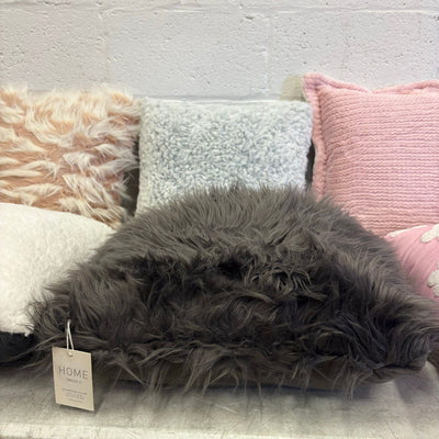 Mix-of-8 Decorative Square Pillows, Soft Fuzzy Couch Throw Pillows, Decorative