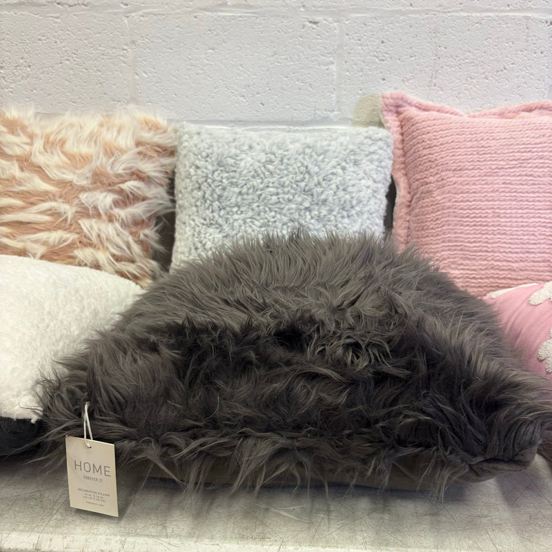 Mix-of-8 Decorative Square Pillows, Soft Fuzzy Couch Throw Pillows, Decorative