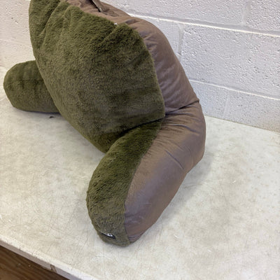 UGG Plush Backrest Pillow, 36"W x 20"H Reading Pillow Soft - Green Fuzzy Design