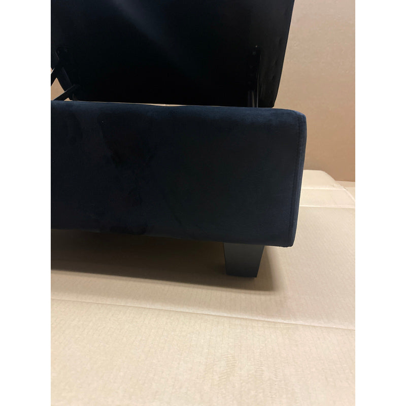 Silla de 66 x 66 x 43 cm con almacenamiento, asiento/otomana de terciopelo suave, para sala de estar, color negro