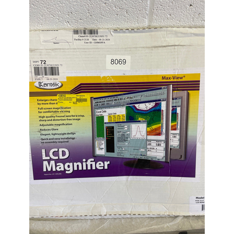 Kantek MaxView LCD Monitor Magnifier Fits Widescreen 21.5" & 22" Monitor MAG22WL
