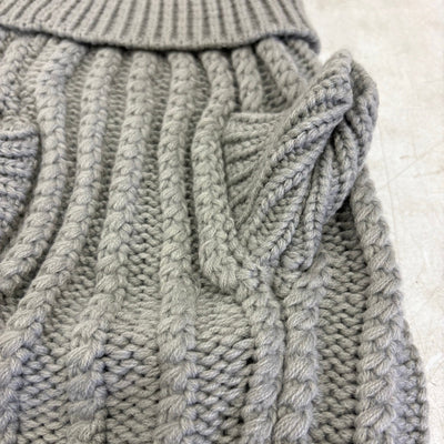 UGG Pet-Classic Cable Knit Dog Sweater w Sleeves Size Large 14-16" Collar - Gray