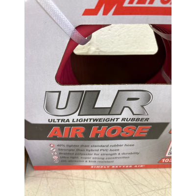 Milton Industries 1/2"x50' Rubber Air Hose, Ultra Lightweight 300 Max PSI - Red