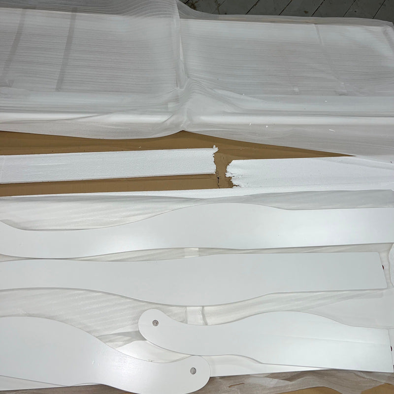 King Sleigh Bed Frame Crown Mark Louis Philip, Solid Wood, White, Ding / Dent