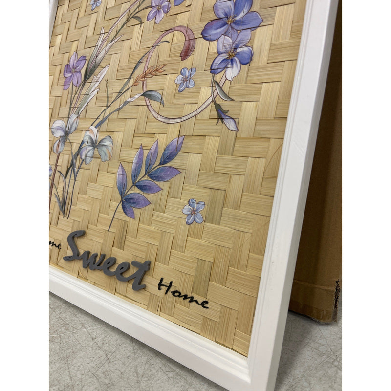 HAUCOZE Framed Wood Wall Art "Home Sweet Home" Ornament Hanging Sign 15.7 inch