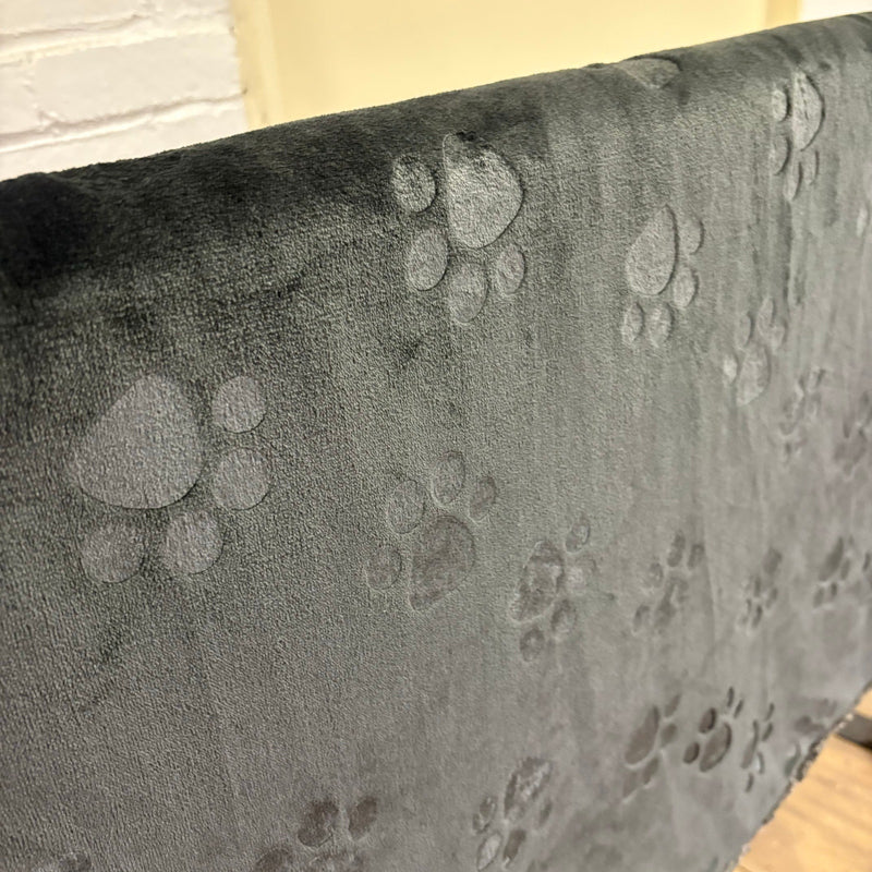 Ugg Dog Blanket 40" x 50" Paw Print Design, Dual Sided Fluffy & Soft Side, Black