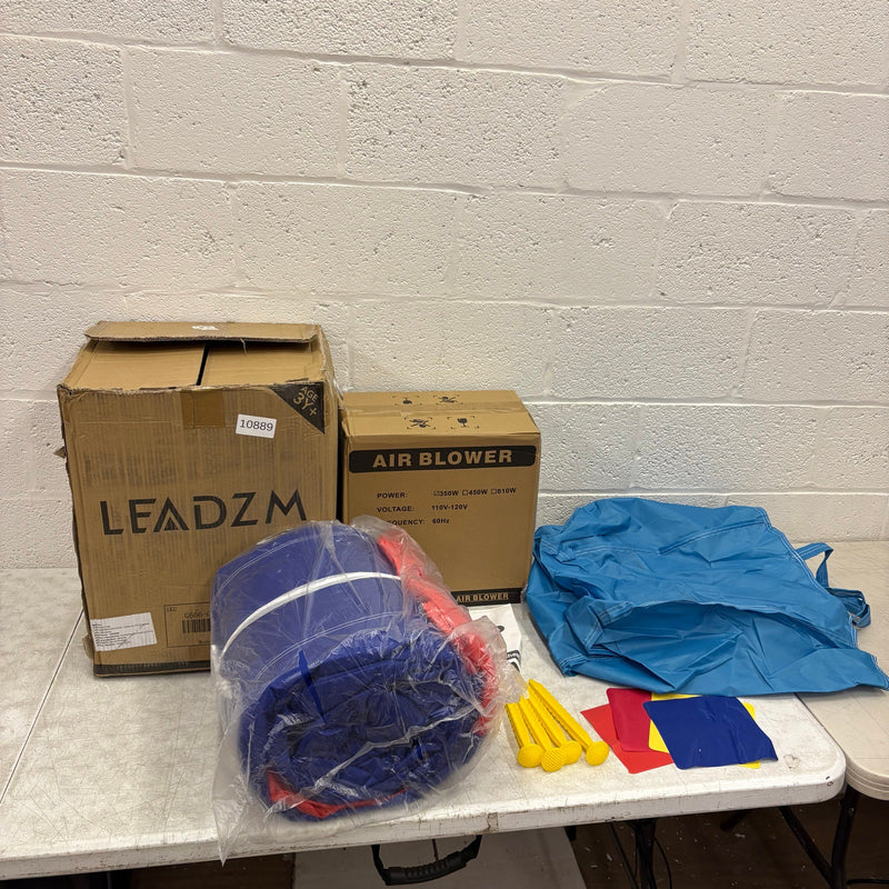 LEADZM Kids Inflatable Bounce House with Blower, UNKNOWN SIZE & SHAPE Blue / Red