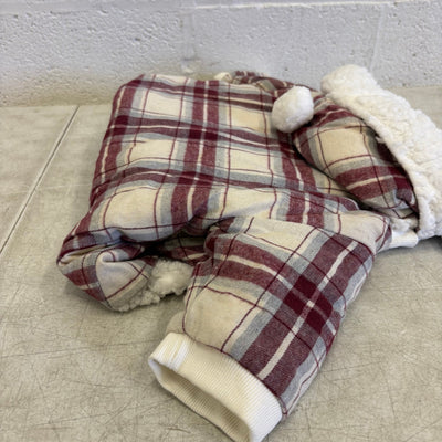 Koolaburra UGG Pet Alfie Soft Dog Pajama w Hood 20-21"Collar Red Plaid X-Large