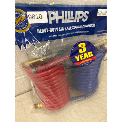 Phillips 15' POLAR AIR Coiled Air Hose - Red/Blue with Power Grip - 11-5150