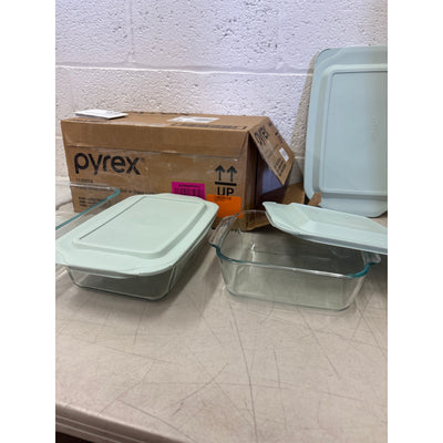 3-Pack Pyrex Deep Glass Baking Dish Set 9"x13", 7"x11", 8"x8" BPA-Free Lids