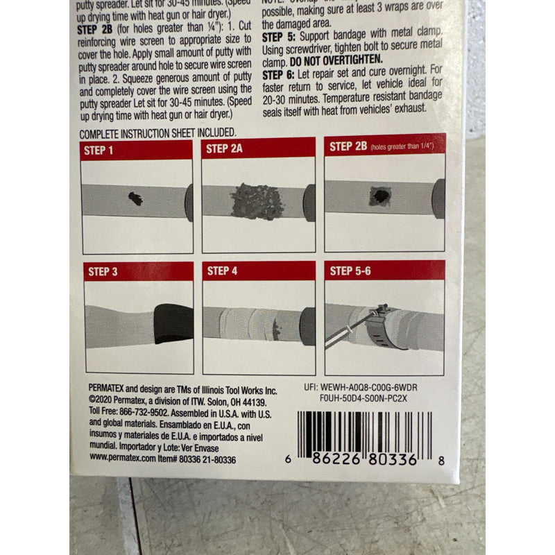 Permatex Heavy Duty High Temperature Tail Pipe Repair Kit, Up To 2000 Degrees F
