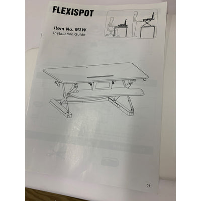FlexiSpot Standing Desk 47" Computer Riser Keyboard Tray WHITE M3W SEE DETAILS