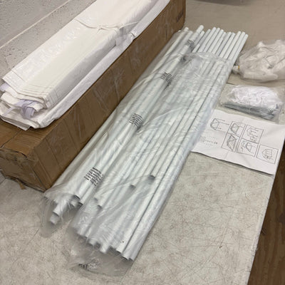 UNKNOWN SIZE Outdoor White Waterproof Gazebo Canopy Tent - 3 Sides w Windows