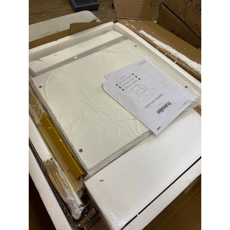 Tribesigns Round Dining Table 47" x 30" Kitchen Table, 2-Tier Storage Shelf