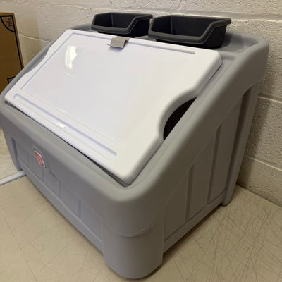 Step2 2-in-1 Toy Box & Art Lid, Storage Bin & Organizer, Easel & Chest (Gray)