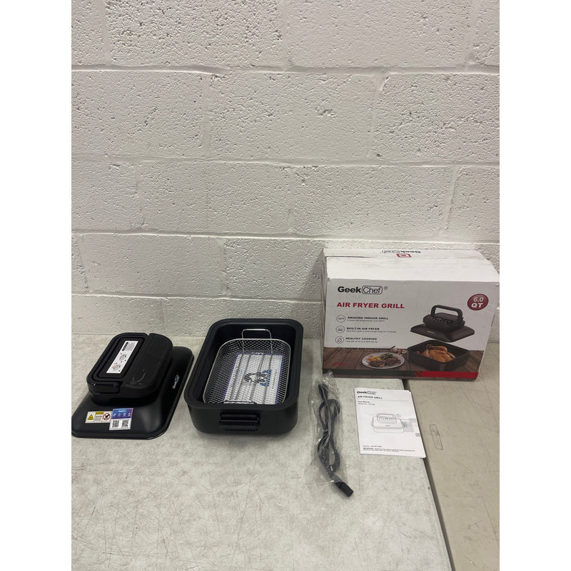Geek Chef Air Fryer Lid & Electric Indoor Grill Combo, 7-in-1 Air Fryer Oven