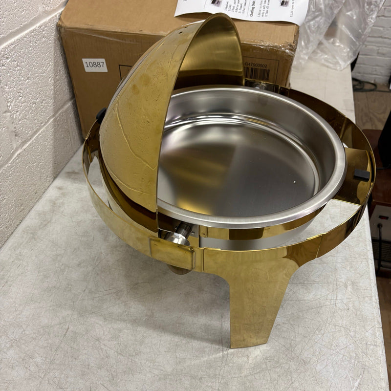 ROVSUN 6 QT Chafing Dishes for Buffet Roll Top Chafing Dish Stainless Steel Gold