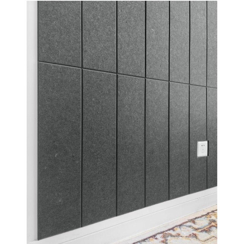 DECORITA Shiplap Felt Wall Panels 23-SqFt Interior Wall Decor, Black/ Gray 24pcs