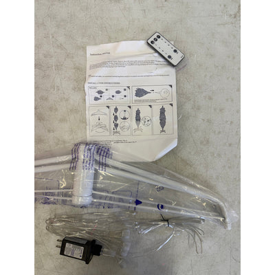 7.5ft Pre-Lit Pink Christmas Tree with Remote, Metal Base & Bright White Lights