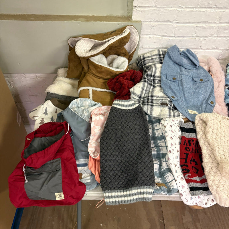 40-Pieces Pet Clothes, Mixed Sizes, Dog Sweaters, Hoodies, Shirts, Jackets