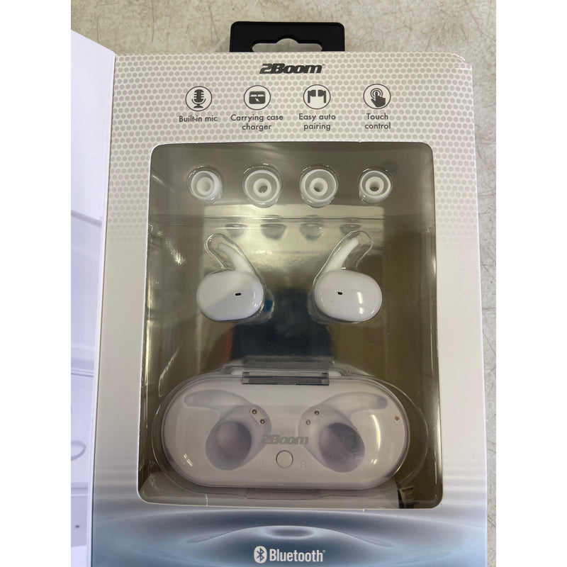2boom Bluetooth Apex Air True Wireless Earphones w Case - White - TWS200W