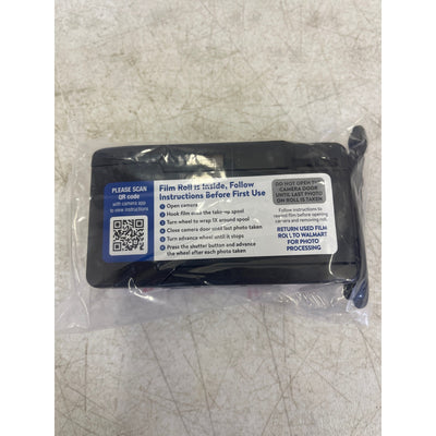 onn. Reusable 35MM Camera w/Flash, Wrist Strap Film and Batteries Included Black