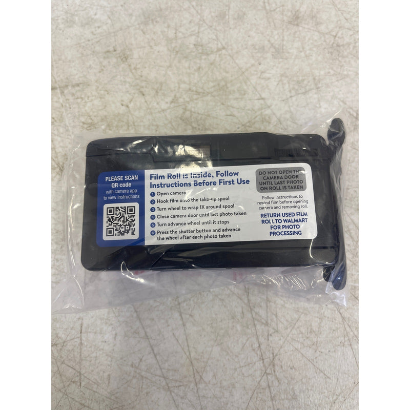 onn. Reusable 35MM Camera w/Flash, Wrist Strap Film and Batteries Included Black